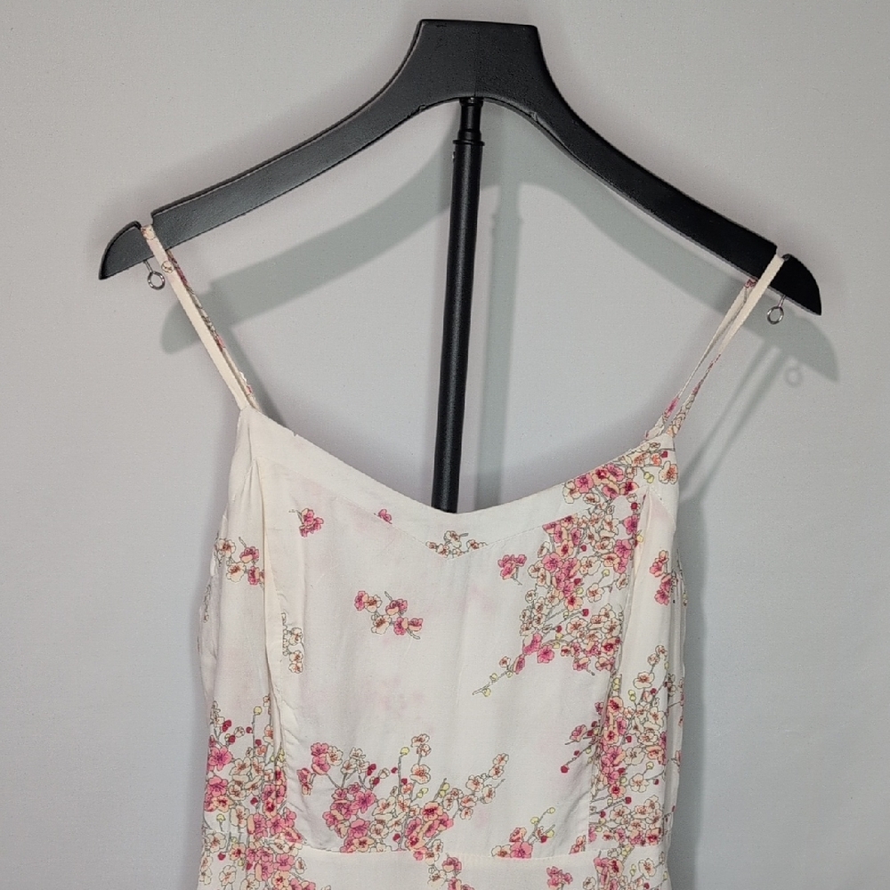 Old Navy Pink Floral Sun Dress White Midi Medium - Picture 7 of 16